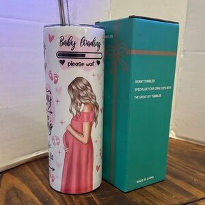 Pink Maternity Tumbler with Straw